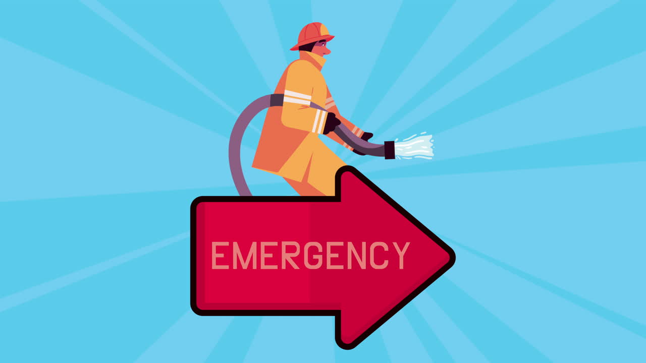 bombero trabajador de emergencia con manguera