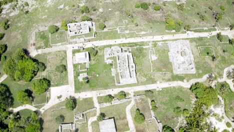 mayans ruins of tulum mexico in quintana roo from drone view