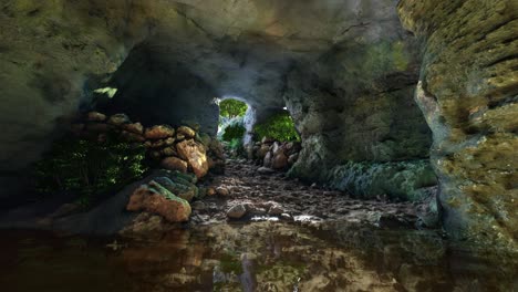 el interior de la misteriosa cueva