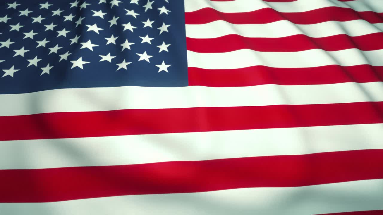 agitando una bandera realista de los ee.uu. en 4k, animación en bucle