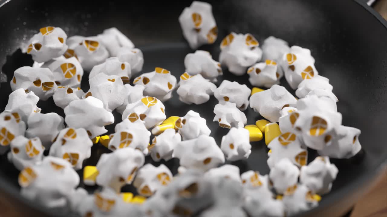 palomitas de maíz en una sartén