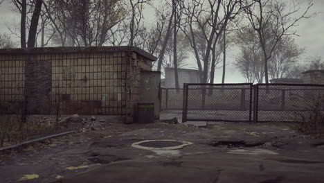 old abandoned garages in the forest