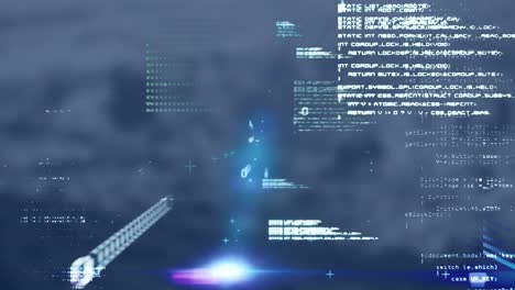 Animation-of-data-processing-over-blurred-background