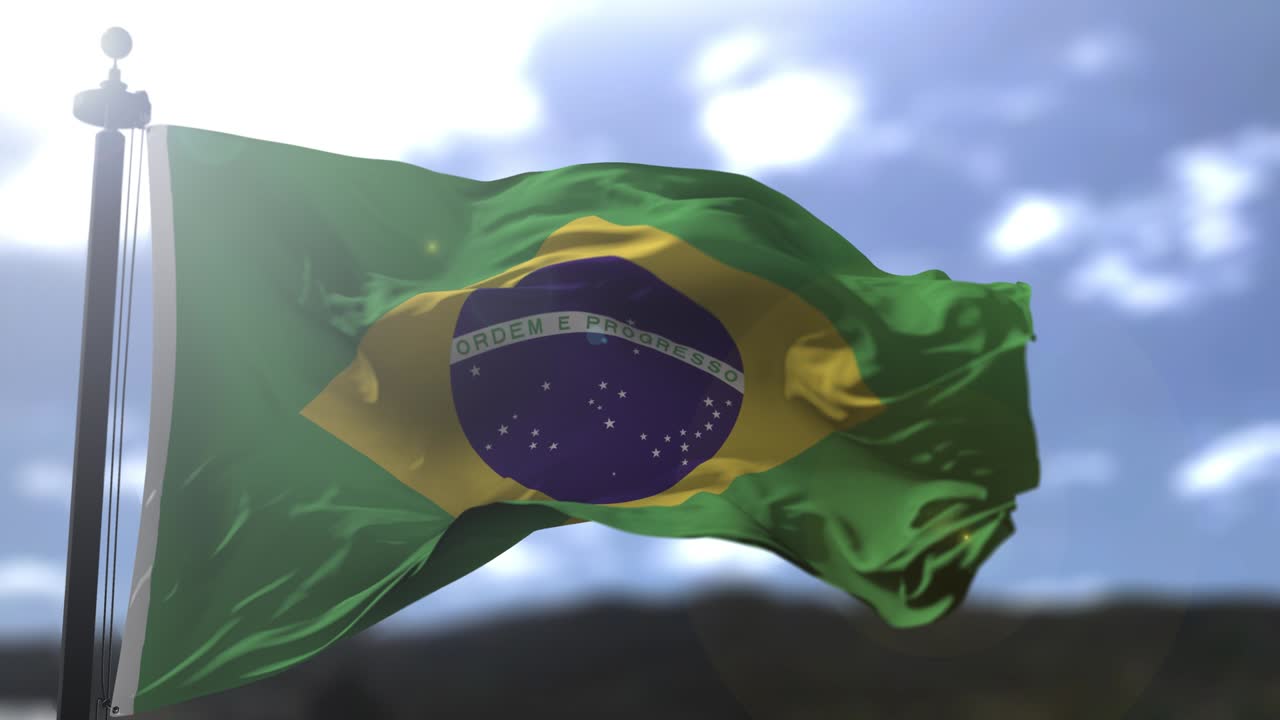 bandera nacional brasileña. país de brasil ondeando la bandera. política y ilustraciones de noticias