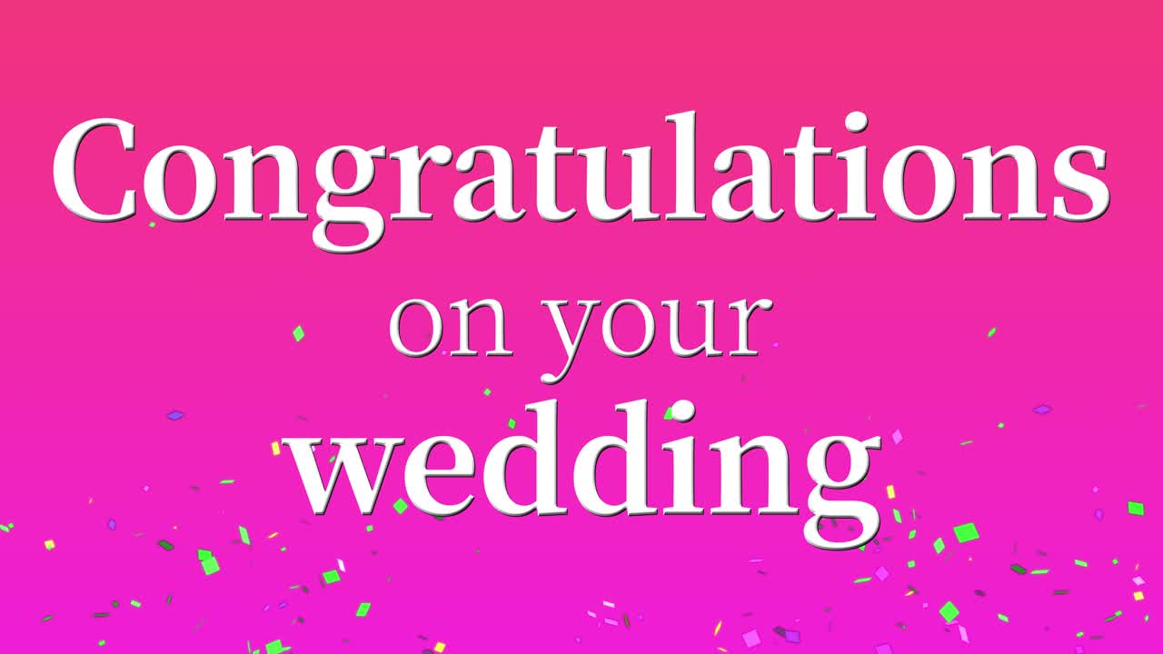 Congratulations on your wedding message text animation motion graphics