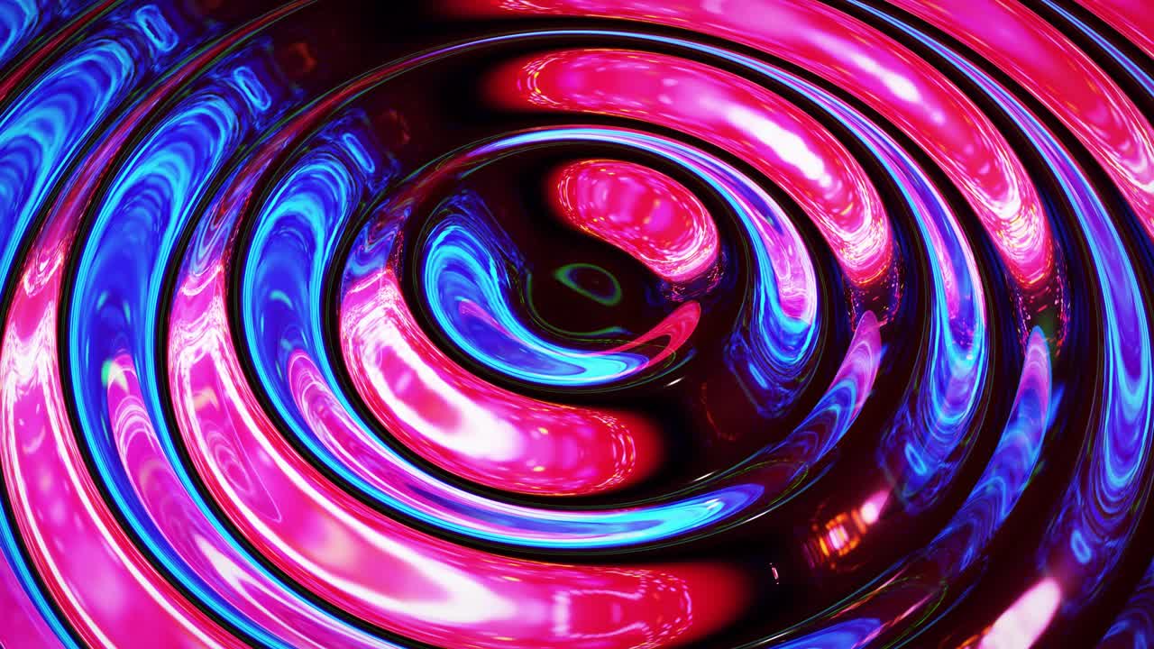 Looped abstract iridescent fluid background. Beautiful wavy glass surface of liquid with pattern, gradient color and flow waves on it. Creative bright bg with soft smooth animation.