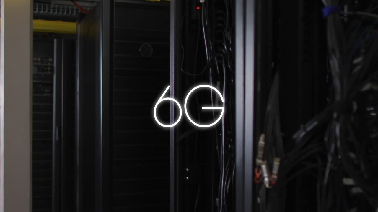 컴퓨터 서버를 통해 6g 텍스트 데이터 처리의 애니메이션