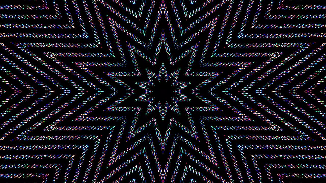 3D shining bright lines set wave motion, color full, on black background