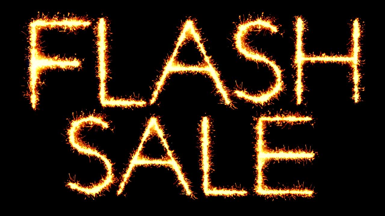 플래시 판매 텍스트 반이는 반이는 불꽃놀이 루프 애니메이션