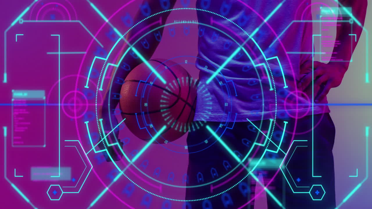 animación de estadísticas y procesamiento de datos sobre el jugador de baloncesto afroamericano