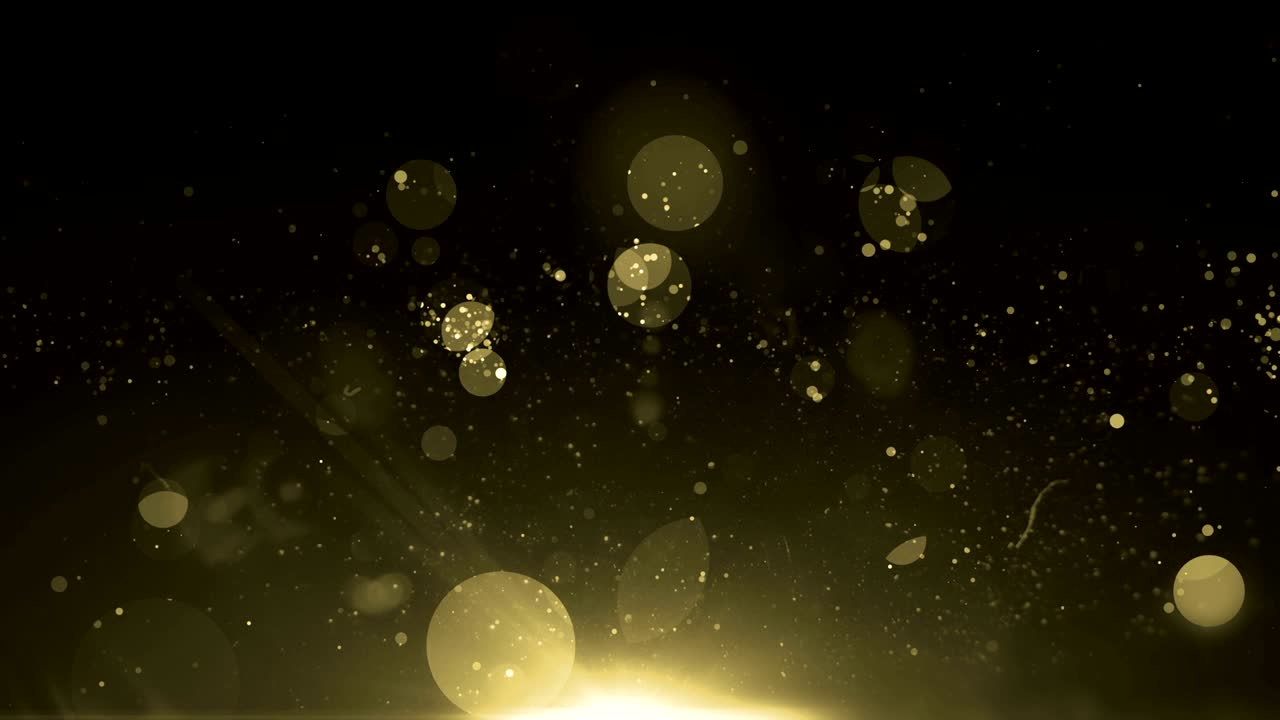 추상적인 황금 입자 운동 배경 4k