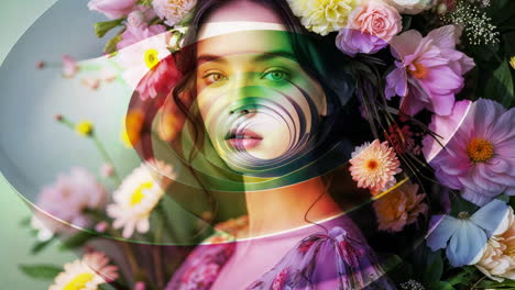 vibrant abstract floral portrait of a woman