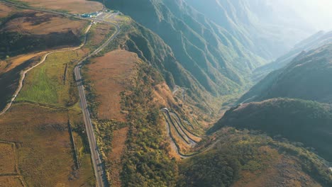 beautiful sunrise at amazing serra do rio do rastro aerial view at bom jardim da serra, brazil