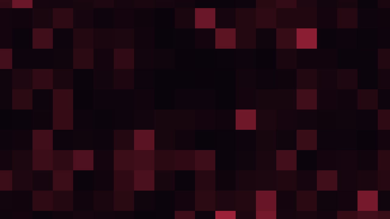 Dynamic red and black mosaic grid intricate pattern of small squares in various shades