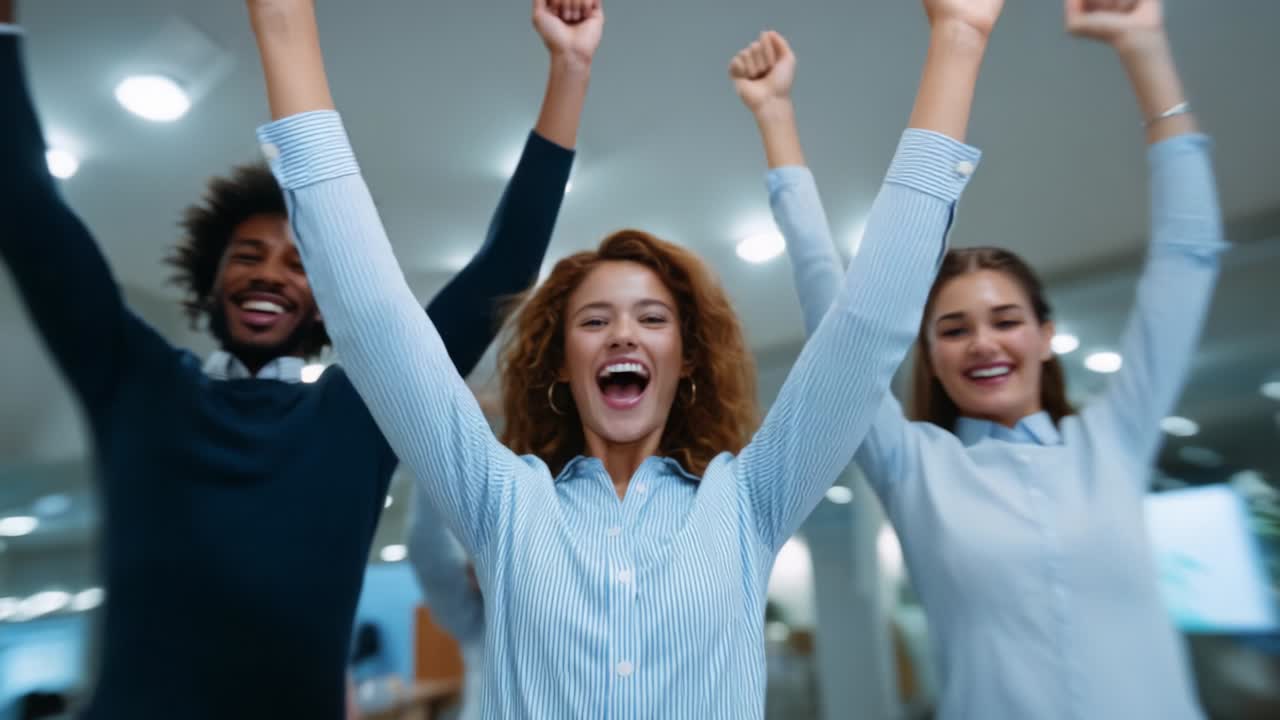 Successful Business Team Celebrating Victory