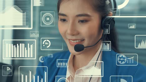 customer support call center provide data with envisional graphic