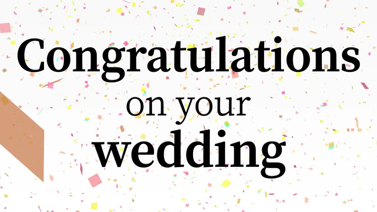 Congratulations on your wedding message text animation motion graphics