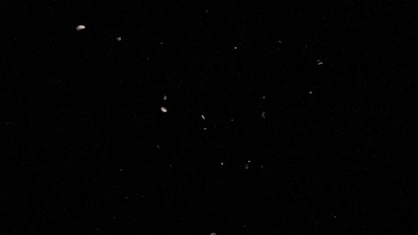 deshechos espaciales en órbita terrestre, basura peligrosa frente a las estrellas, bucle de 4k