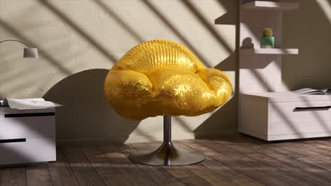 gold sequin chair in modern room