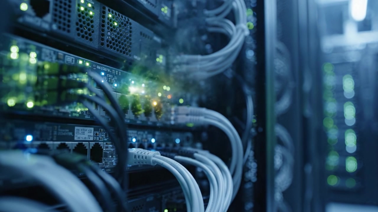 Exploring the Intricate Design of Data Center Hardware: A Close-Up Look at Network Connections and Server Infrastructure