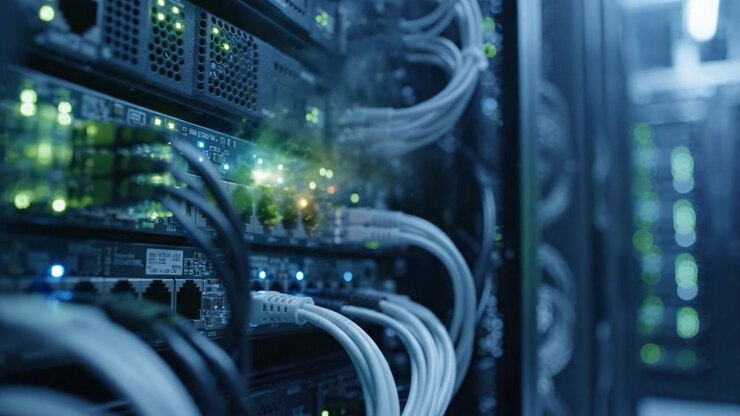Exploring the Intricate Design of Data Center Hardware: A Close-Up Look at Network Connections and Server Infrastructure