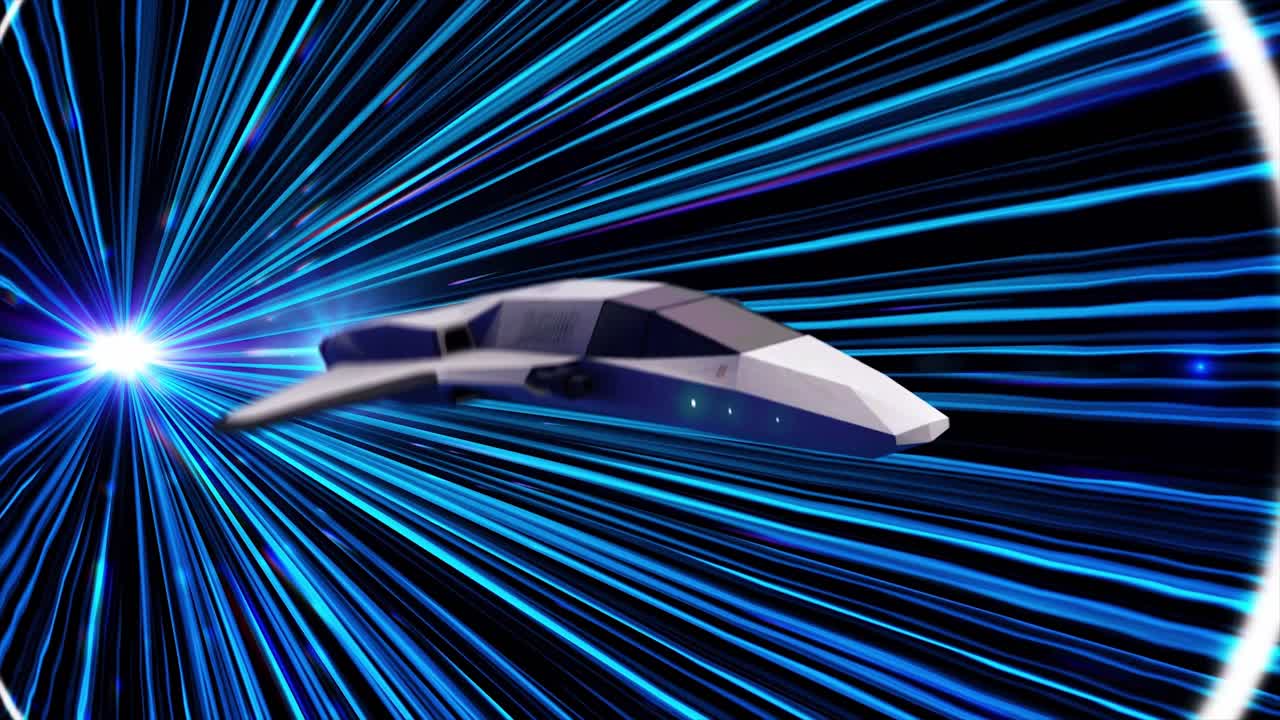 Spaceship Traveling Through Hyperspace