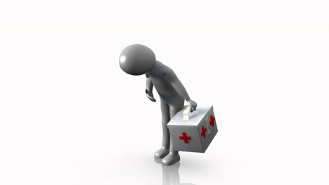 3d man holding a first aid kit