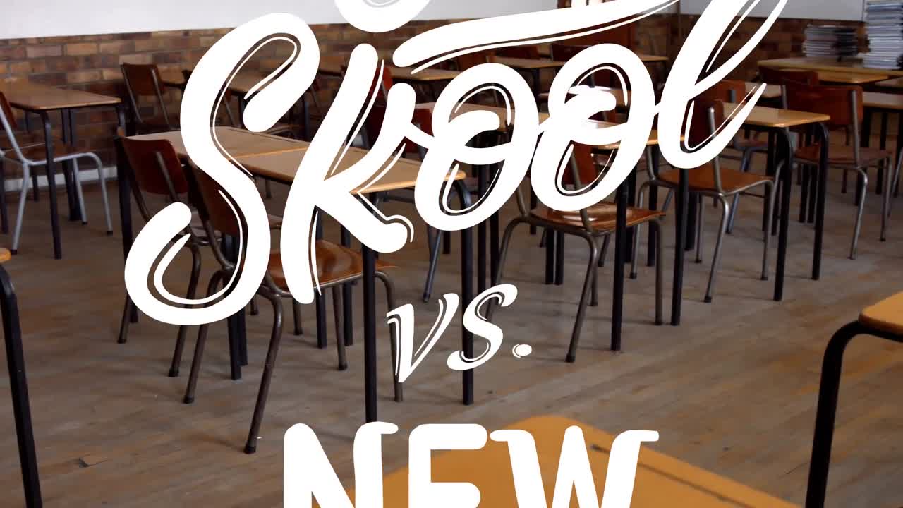 빈 교실 위에 학교 교과서의 애니메이션