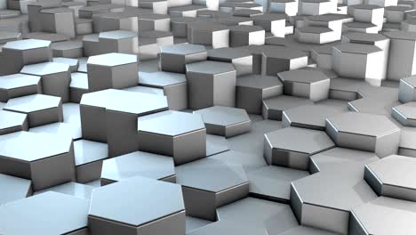 abstract moving technology chrome hexagons background