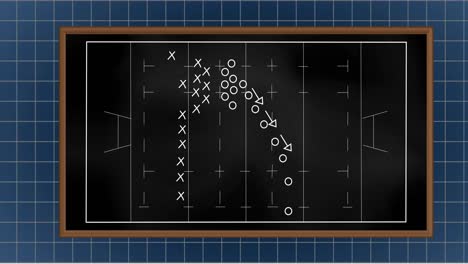 Animation-of-tablet-tennis-board-with-circles,-arrows-and-cross-markings-on-abstract-background