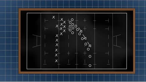 Animation-Eines-Tablet-Tennisbretts-Mit-Kreisen,-Pfeilen-Und-Kreuzmarkierungen-Auf-Abstraktem-Hintergrund