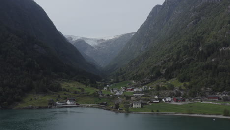 norwegian fjord village landscape