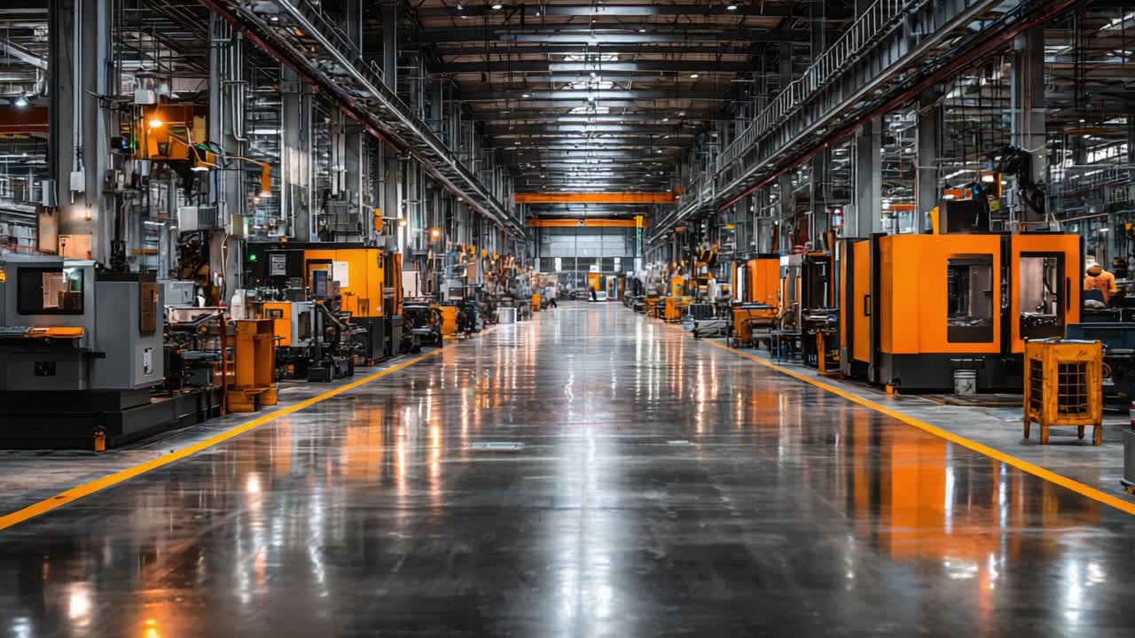 An Inside Look at an Advanced Manufacturing Facility with Automated Machinery and Streamlined Production Lines for Enhanced Efficiency