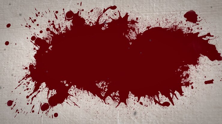Animazione di macchia di sangue su sfondo beige