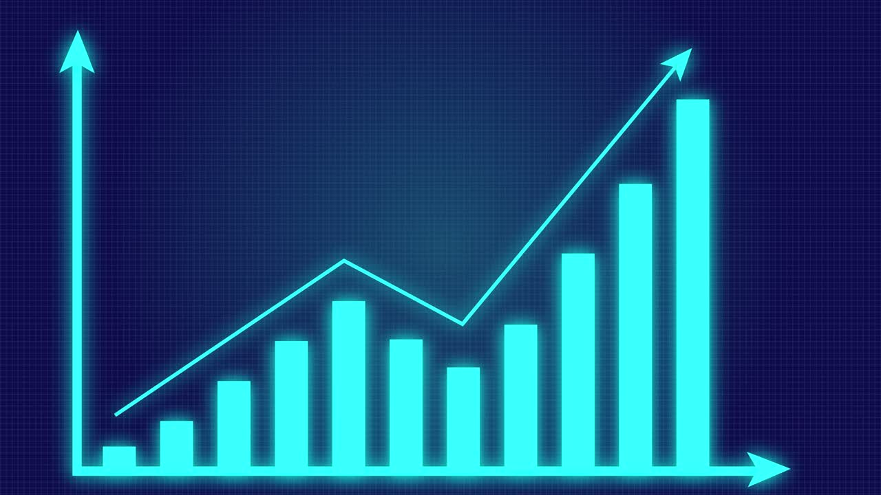 Digital Bar Chart Illustrating Business Growth and Upward Trends
