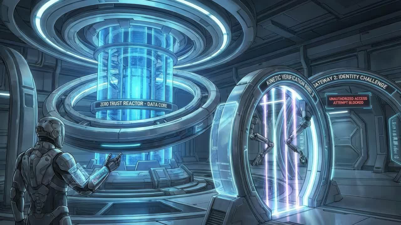 Sala di verifica di sicurezza fantascientifica futuristica