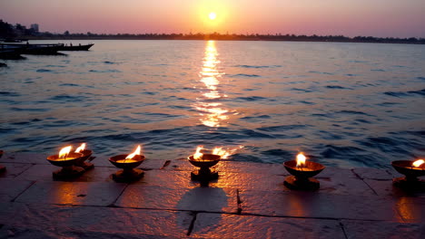 sunrise/sunset ceremony on the river bank