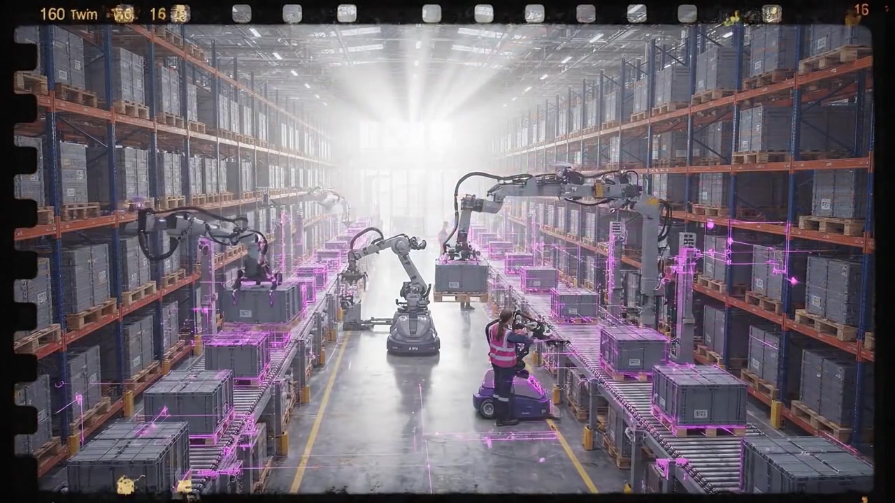 Futurystyczne operacje magazynowe z rozszerzoną rzeczywistością i robotyką.
