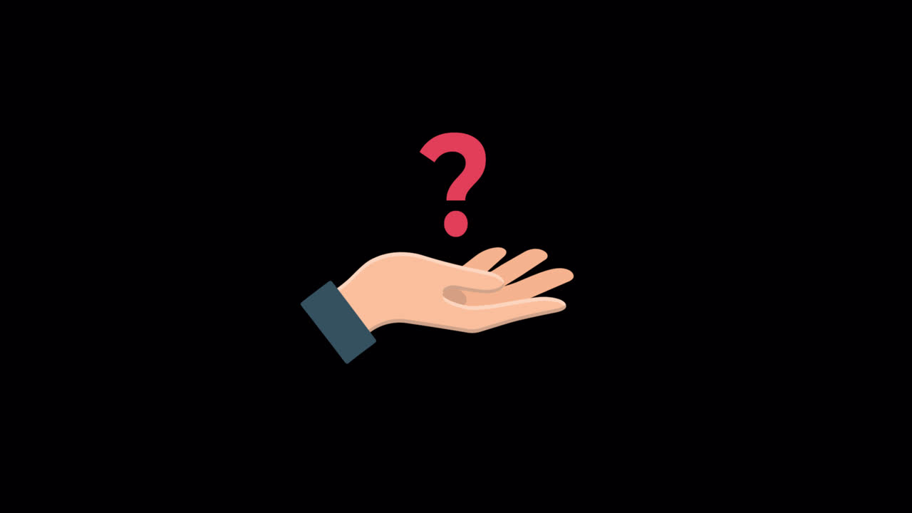 Animated Hand with Question Mark Symbol