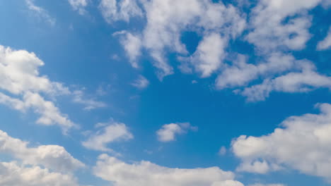 Light soft white clouds in the atmosphere. Quick cloudscape formation from low angle view. Timelapse.