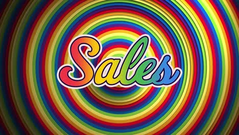 Animation-of-sales-text-over-rainbow-shape