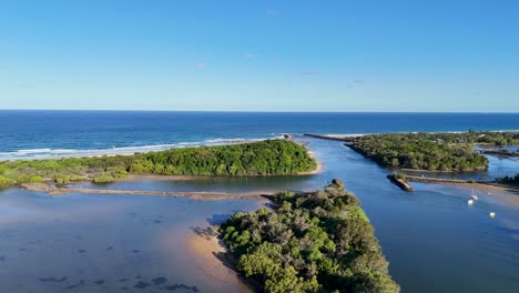 scenic river and ocean landscape in australia