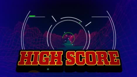 Animation-Des-Highscores-über-Sucher-Und-Violettem-Hintergrund