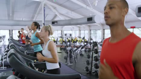 working out at a gym