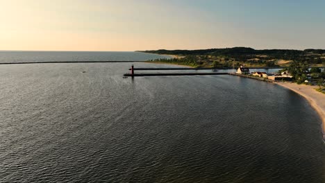 lighthouses on the sandy coast of michigan