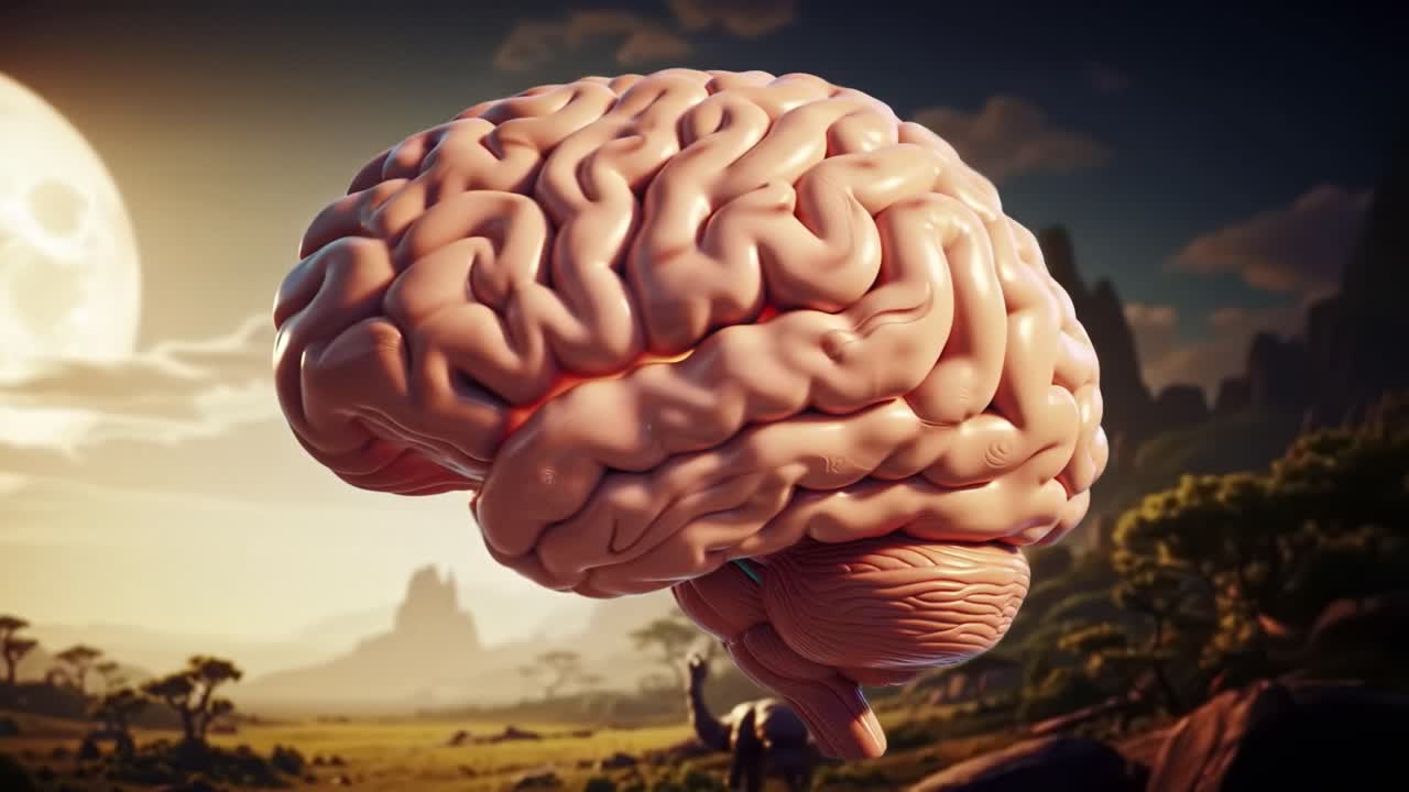 Explore the wonders of the human brain in a stunning desert landscape at sunset