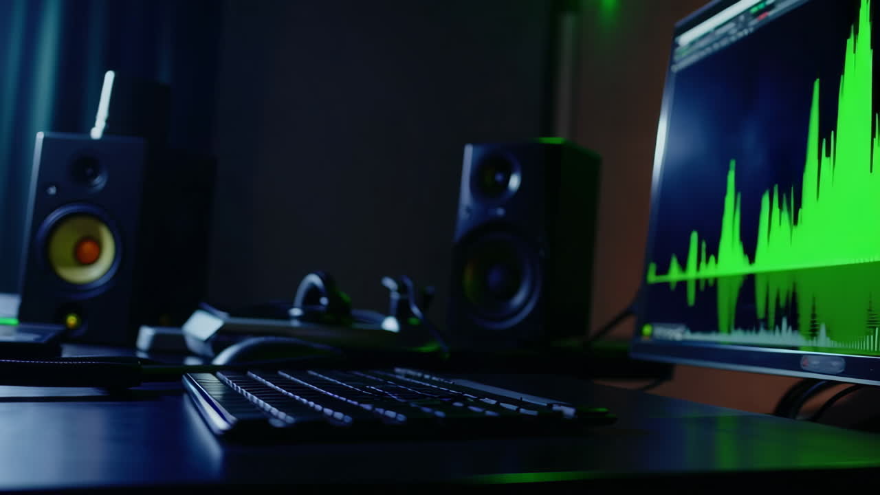 Music Production Workstation in a Home Studio