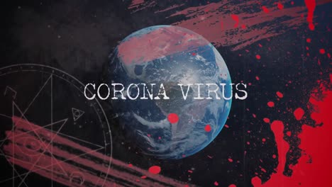 animate coronavirus title over planet earth.