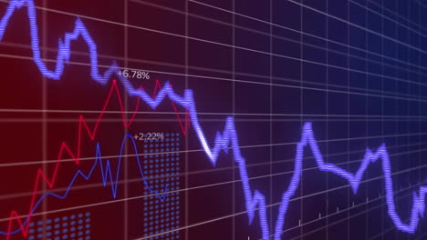 animación del procesamiento de datos financieros en la red sobre un fondo oscuro