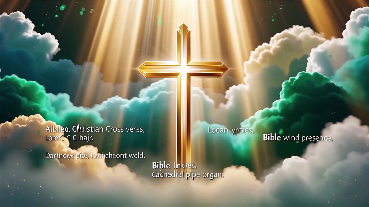Christian Cross Heavenly Light Worship Background